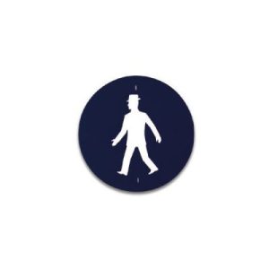 Señal de tráfico camino reservado peatones