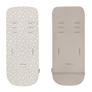 • Se adapta a la forma del cuerpo del bebé y ofrece una comodidad adicional al carrito• Reversible Un lado de algodón asargado y por otro algodón suave• Ancha correa elástica para una fácil fijación en el carrito• Aberturas para el arnés de seguridad leer