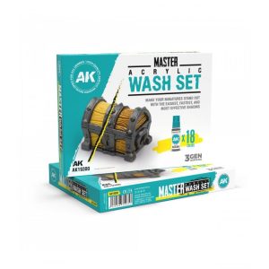 AK: Master Acrylic Wash Set Full Range 18 Colors (AK19300)