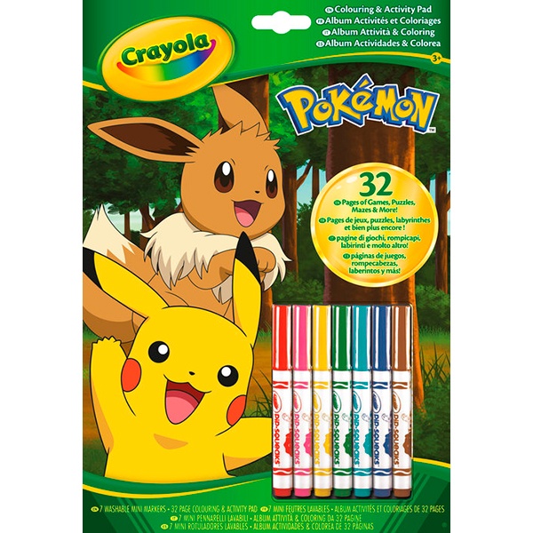 Pokémon Libro Actividades con 7 Rotuladores