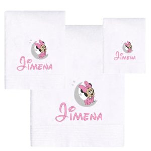 Conjunto 3 Toallas Personalizadas Modelo Minnie Luna