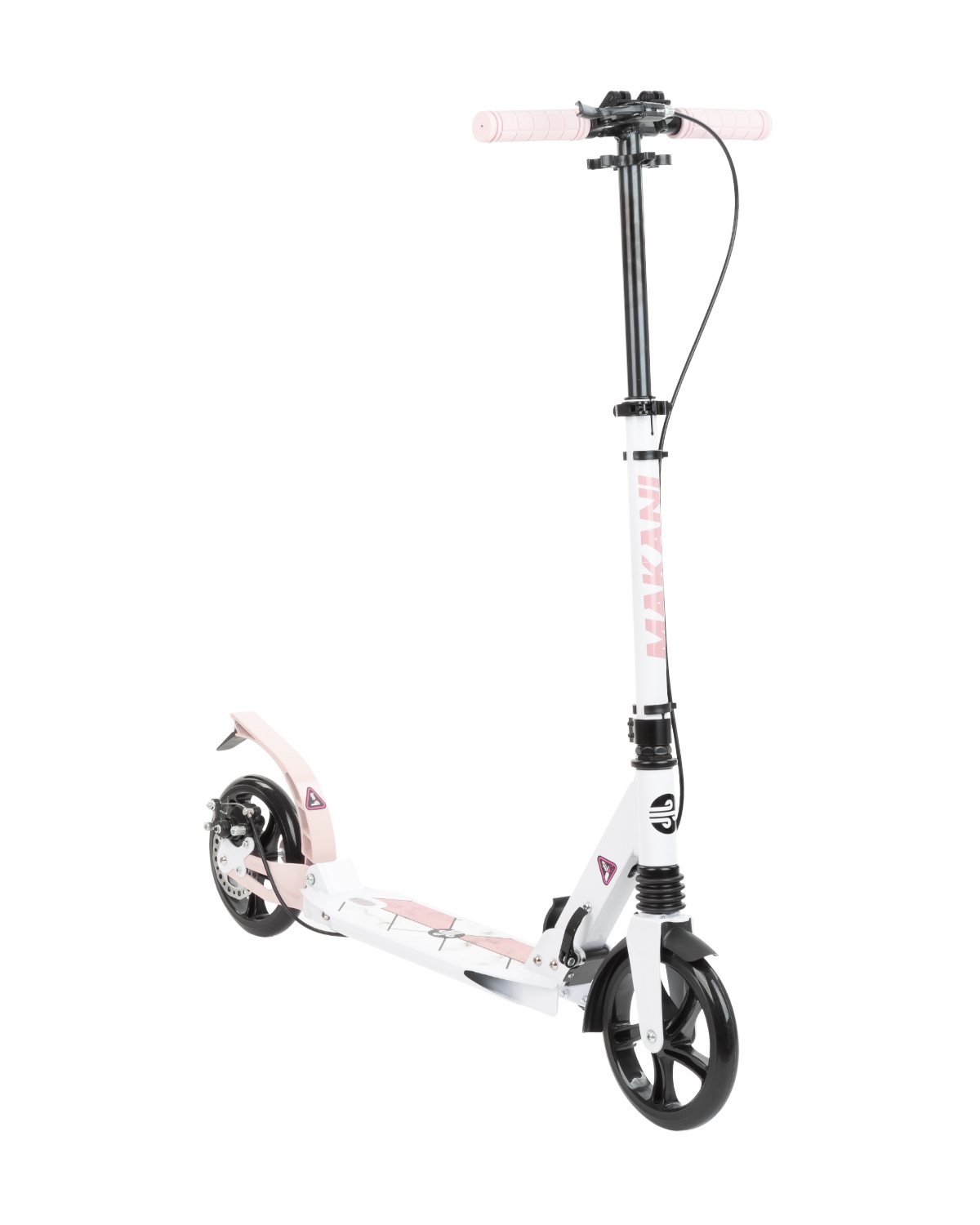 • Construcción ligera de aluminio• Adecuado para niños mayores de 8 años (peso máx 100 kg)• Ruedas de PU de 200x30mm con suspensión• Compacta en posición plegada• Freno de mano de disco• Rodamientos ABEC-7• Freno de pie en la rueda trasera• Ajuste de altur