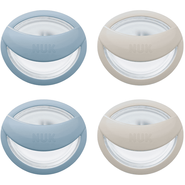 NUK Chupete Mommy Feel, 0-9 meses, azul/gris, 4 piezas